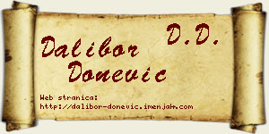 Dalibor Donević vizit kartica